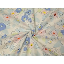 Flower Print Linen & Cotton Dress Fabric Multicoloured - per yard
