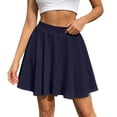 thumbnail image 3 of Bovxnpu Women's Mini Skirt Casual High Waisted Elastic Waist Stretchy Flare Skirts, 3 of 8
