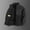 Black, variant on Men's Long Sleeve Jacket - Zip-Up Stand Collar Fleece Pockets Zipper Fleece-Lined Solid Everyday