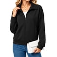 thumbnail image 3 of UVN Sweatshirts Jackets for Women Long Sleeve Lapel Zip Up Coats Ladies Trendy Fall Casual Outerwear Tops with Pockets, 3 of 9