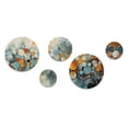 thumbnail image 2 of Designart "Illusory Geometric Play in Orange and Blue" Modern Geometric Metal Wall Art Set of 5 Piece, 2 of 5