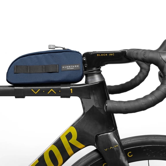 ALMSTHRE Top Tube Bag, Waterproof Zipper, Bolts or Strap Mount, Cosmic Blue