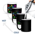 thumbnail image 4 of 3drose, Colorful Bicycle Riders and Motivational Biking Slogans on Black, 11oz Magic Transforming Mug, 4 of 7