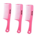 thumbnail image 4 of Paquete de 3 peines profesionales para peinar el cabello con mangos suaves. Rosado, 4 of 9