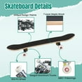 thumbnail image 4 of 31'' Complete Skateboard 7 Layer Canadian Maple Double Kick Deck Skateboards Detailed graphic cool realistic black white human skull Skate Board for Beginner Adult Gifts, 4 of 5