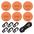thumbnail image 1 of Uxcell Patch Anneau en D, 6 Pcs Patch Pad en PVC en Acier Inoxydable Sans Colle Inclus avec Cordons Élastiques et Crochets Orange, 1 of 7