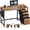 Rustic Brown, variant on Small Desk with 3 Drawers and Side Storage Pocket, Space‑Saving Computer Writing Table for Home Office – Brown+black