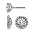 thumbnail image 3 of 14K White Gold Large Flower & Jacket Diamond Post Earrings, 3 of 5
