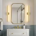 thumbnail image 4 of Minimalist Linear LED Modern Lighting Fixtures 32'' Bathroom Gold Vanity Light Dimmable Over Mirror Wall Sconce for Bathroom, 4 of 11