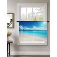 thumbnail image 2 of Sheer Curtains 45 Inch Length, Coastal Beach Semi Sheer Curtains Light Filtering Window Treatment, Modern Ocean Wave Sea Nautical Sky Blue Privacy Voile Drapes for Living Room Bedroom 52x45 Inch, 2 of 7