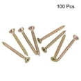 thumbnail image 3 of Unique Bargains M4 x 40mm Phillips Flat Head Carbon Steel Color Zinc Plated Wood Screws 100 Pack, 3 of 5
