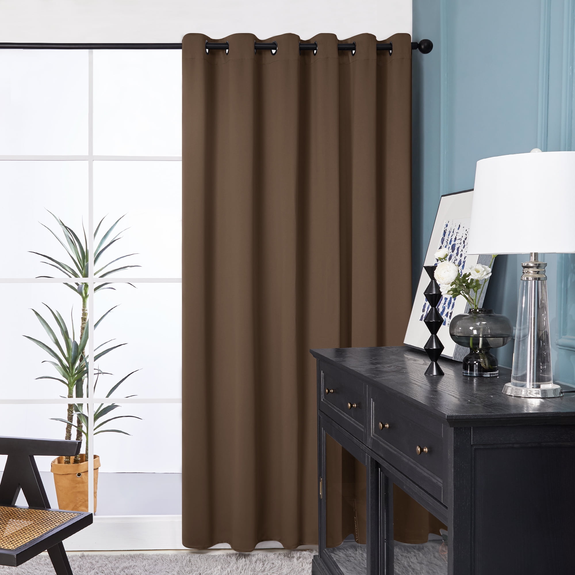 Deconovo Wide Blackout Curtain, Brown, 80x84 Inches, 1 Panel