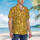 thumbnail image 3 of Balery Gold Glitter Camisas hawaianas de manga corta para hombre, camisas playeras de corte holgado, camisas de vacaciones con botones,X-Large, 3 of 7