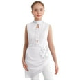 thumbnail image 2 of iixpin Kids Girls Rhinestone Applique Sleeveless Figure Ice Skating Dress Modern Lyrical Ballet Dance Outfits Ivory 12, 2 of 6