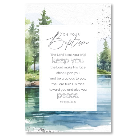 DEXSA On Your Baptism Wood Plaque with Easel and Hook Wall Tabletop Art - 6 inches x 9 inches
