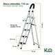 thumbnail image 3 of Escalera Tipo Tijera Plegable de Acero Con 5 Escalones De Goma Antideslizante Para Hogar blanco, 3 of 6