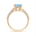 thumbnail image 2 of Angara Natural 2.2 Ct. Aquamarine with Diamond Classic Ring in 14K Rose Gold for Women (Ring Size: 3.5), 2 of 8