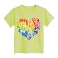 thumbnail image 4 of Akiihool Shirts for Girls Girls Valentine T-Shirts Tops Short Sleeve Shirts Little Kids Love Heart Graphic Tees(Light Yellow,13-14 Years), 4 of 4