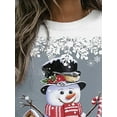 thumbnail image 2 of JustVH Women Christmas Snowman Print Tops Crew Neck Tunic T-Shirt, 2 of 4
