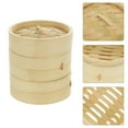 thumbnail image 3 of Dosaele 1 Set Handmade Bamboo Steamer Cooking Tool Kitchen Food Steamer with Lid, 3 of 8