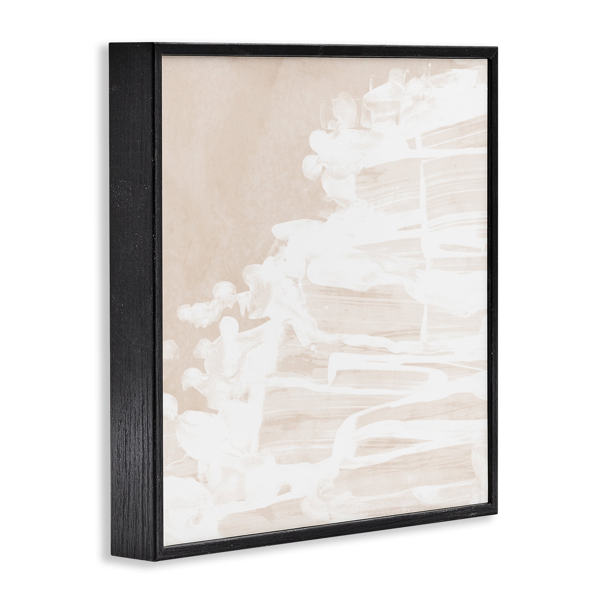 Stupell Industries Abstract Beach Splash Abstract Painting Black Framed Art Print Wall Art, 17 x 17
