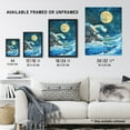 thumbnail image 3 of Artery8 Great Wave Seascape Under a Full Moon Watercolour Living Room Artwork Framed Wall Art Print A4, 3 of 3