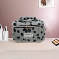 thumbnail image 5 of Unique Bargains 1 Pc Leopard Pattern Drawstring Makeup Bag for Vacation Business Travel Plush Coffee, 5 of 6