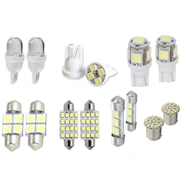 Kit de paquete de interiores LED para luces de matrícula de cúpula de mapa T10 de 36 mm Afortunado Sencillez