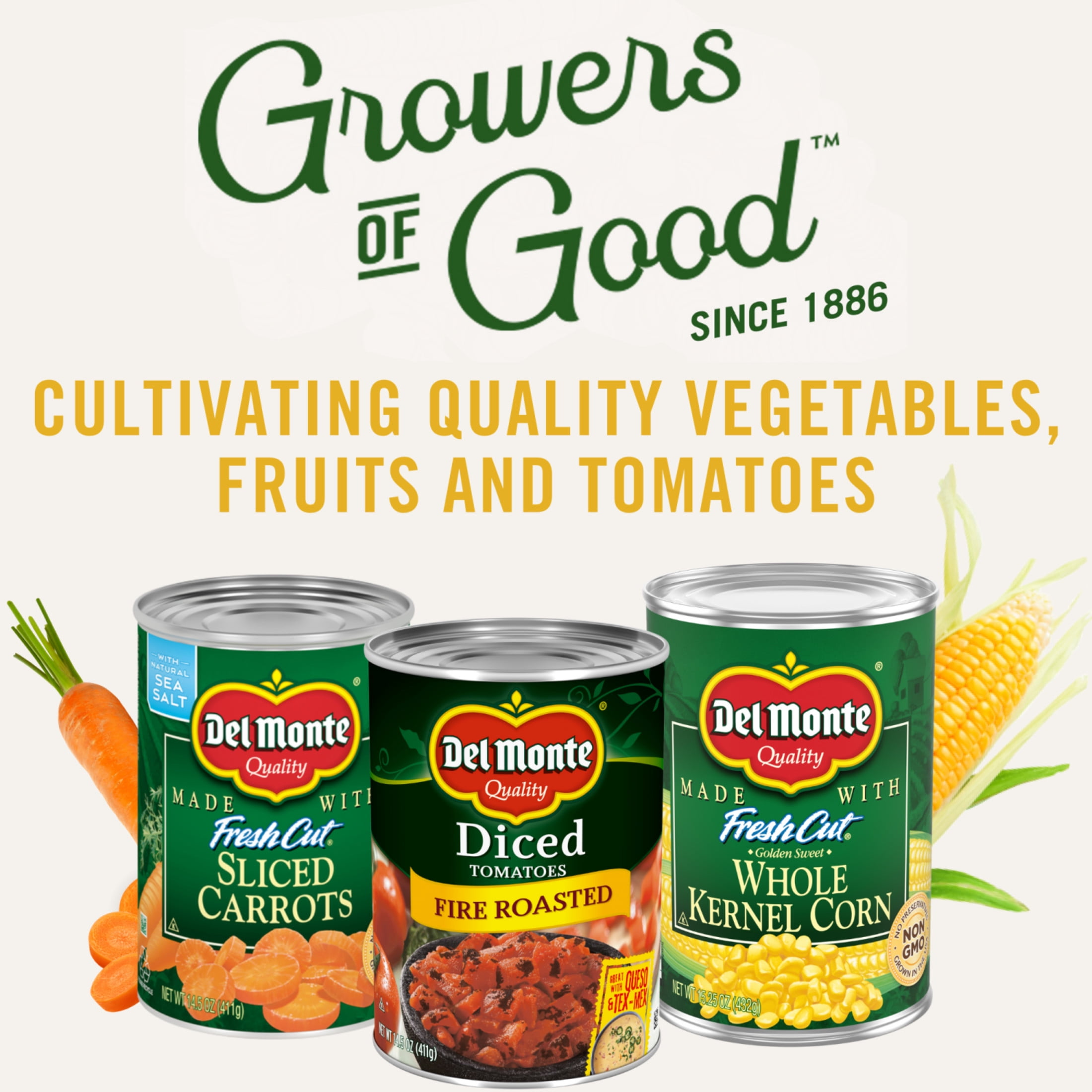 Del Monte Fire Roasted Diced Tomatoes, 14.5 oz Can