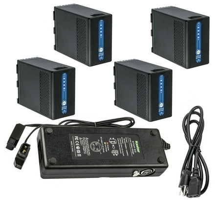 Kastar 4-Pack BP-A68 Battery and Dual D-Tap Fast Charger Compatible with Canon EOS C200 EOS C200B Cinema Camcorder EOS C220B PL Mount UHD Digital Cinema Camera EOS C300 Mark II PL Cinema EOS Camera