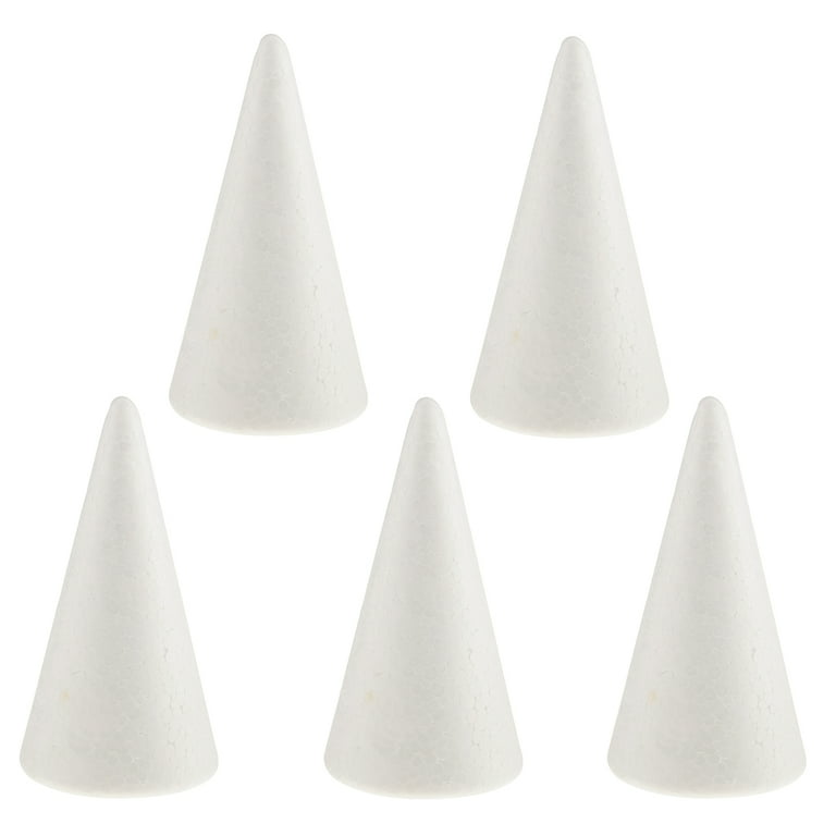 White Foam Cones for Crafts, 4 Assorted Sizes (2.3-6 in, 16 Pack)
