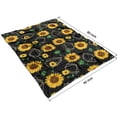 thumbnail image 4 of Black Geometric Sunflower Pattern Blanket,Comfortable Soft Lamb Wool Throw Blanket,All Season,Warm Lightweight Blankets for Sofa Bed Couch Living Room Chair,60"x80", 4 of 4