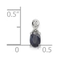 thumbnail image 2 of White Sterling Silver Charm Pendant Diamond Sapphire Blue 11 mm 4, 2 of 2