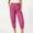 Hot Pink, variant on Women's Plus Size Under $10 Stretch Capri Pants with Pockets Loose Fitting High Waisted Button Zipper Casual Summer Comfort Capri