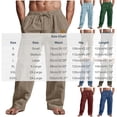 thumbnail image 3 of Enjoytime Men's Cargo Pants Casual Elastic Waist Linen Trousers with Multi Pockets Drawstring Loose Work Pants, 3 of 6