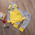 thumbnail image 2 of ZAXARRA Ensemble de Vêtements pour Bébé Garçon, Sweat à Capuche Imprimé Rayé + Pantalon Long, 0-3 Ans, 2 of 6