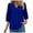Blue, variant on GEWSEY Womens Dressy Casual Blouses 3/4 Sleeve V Neck Ruffle Tops Business Ladies Summer 2025 Trendy Work Shirt White, 3XL