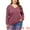 Purple Red, variant on DARING DIVA Women's Plus V Neck Tulip Long Sleeve T-Shirt Casual Blouses 1X Purple Red