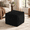 Black-Square, variant on Black Square Corduroy Pouf Ottoman, 20x15 Inch Stuffed Foot Stool