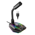 thumbnail image 1 of Ordenador USB micrófono RGB Base HD tarjeta de sonido con auriculares unidad libre reducción de ruido giratoria receptor - type-b Gloria Micrófono de audio HD, 1 of 6