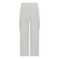 thumbnail image 4 of Dianli Women's Cargo Hiking Pants Lightweight Outdoor Solid Straight Fit Cargo Pants High Waist Baggy with Flap Pocket Wide Leg Parachute Pants Loose Fashion Comfortable Cargo Pants Gift, 4 of 6