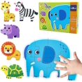 thumbnail image 1 of Rompecabezas para niños pequeños de 2, 3, 4 y 5 años, rompecabezas de animales de safari para principiantes, regalos educativos para niñas y niños de Flyingseeds, 6, 1 of 3