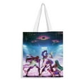 thumbnail image 1 of K-Pop Demon Hunters Bolso de tela con estampado de lienzo para mujer, bolsa de compras reutilizable y estética, con cremallera interior, regalo para mujer,38*45cm., 1 of 6