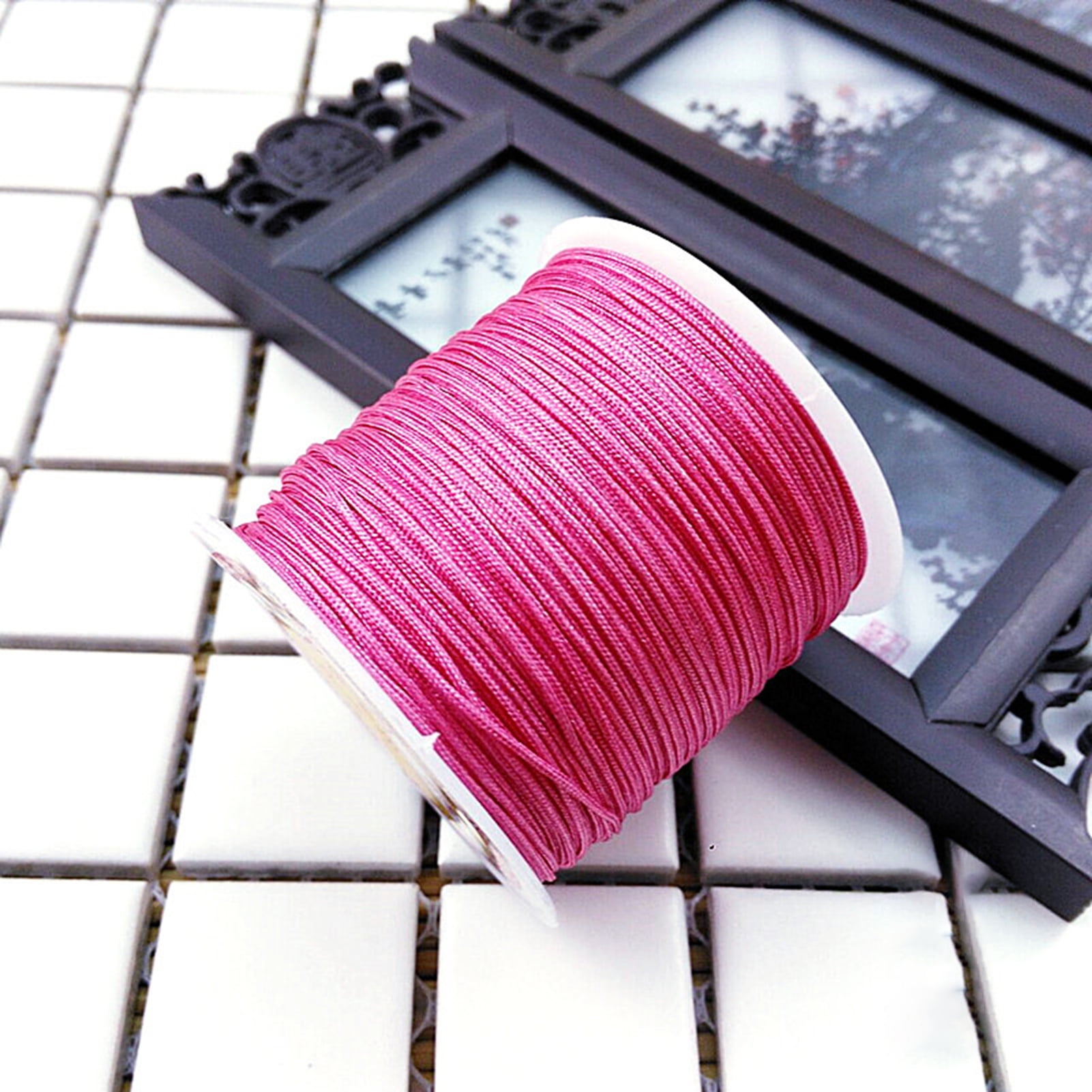 HomeLife Small Bucket Jade Thread Diy Handmade Jade Rope Woven Thread Bracelet Rope Tassel Wire Wholesale Jewelry Thread (0.8mm, 5000cm) 1 Roll