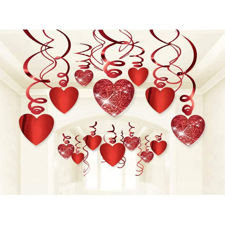 Hanging Heart Swirl Decorations Red Heart Swirls Spiral - Temu