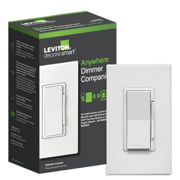 Leviton Decora Smart Dimmer Anywhere Companion DAWDC-1RW - 3-Way Smart Dimmer - White