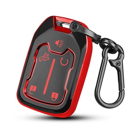 for GMC Key Fob Cover with Keychain,5 Button Soft TPU GMC Key Fob Cover,Fit for GMC Acadia Sierra Terrain and Chevy (5 Button)
