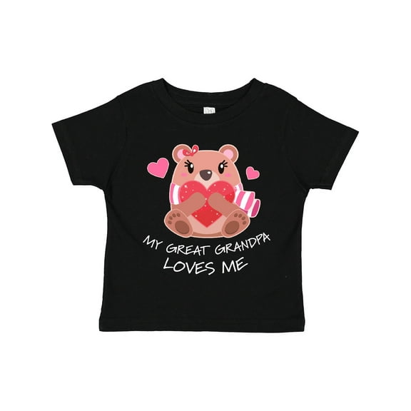 Inktastic My Great Grandpa Loves me- bear and hearts Boys or Girls Toddler T-Shirt