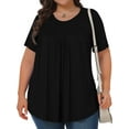 thumbnail image 2 of Fantaslook Womens Plus Size Tops Tunic Short Sleeve Shirts Floral Blouses Loose Summer Tops, 2 of 6
