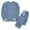Blue, variant on ATOYSOY Womens Cable Knit Flannel Pajamas Set Winter Matching Loungewear Oversized Round Neck Long Sleeve Tees Elastic Drawstring Wide Leg Trousers Lace Hem Light Warm Nightwear For Cold Weather